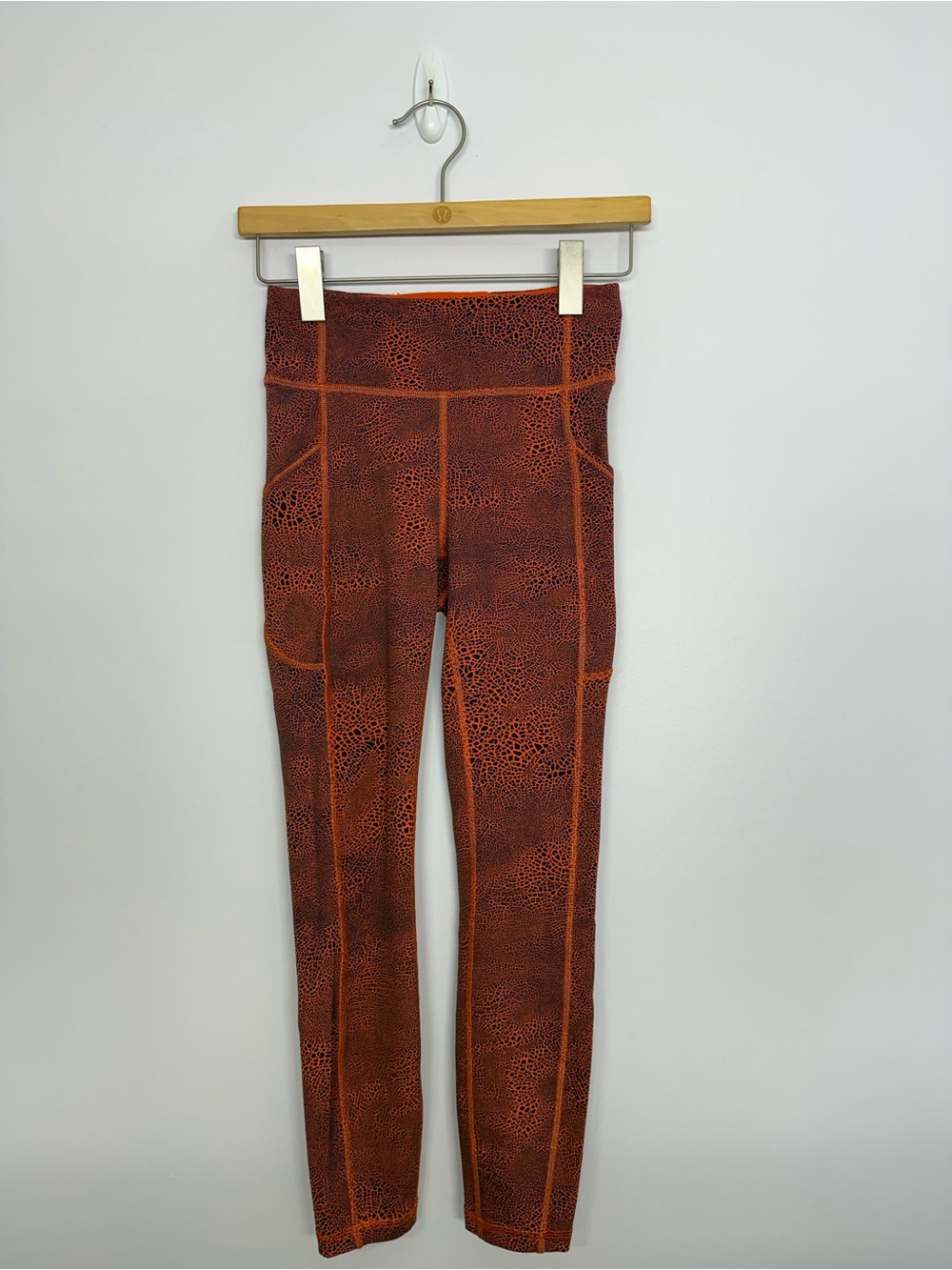 Lululemon Invigorate High-Rise Tight 25" Crackle Glaze Orange Larkspur Sz 4